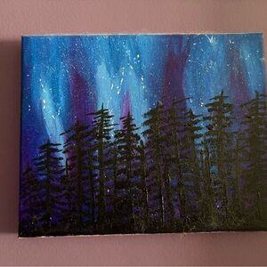 Blue and Purple Forest Canvas Art